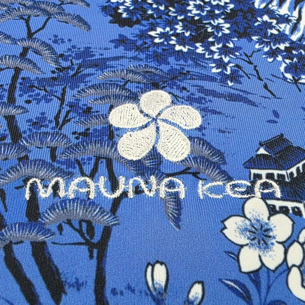 Polo Ralph Lauren RLX Tiger Mauna Kea Hawaiian Golf Shirt Blue XXL